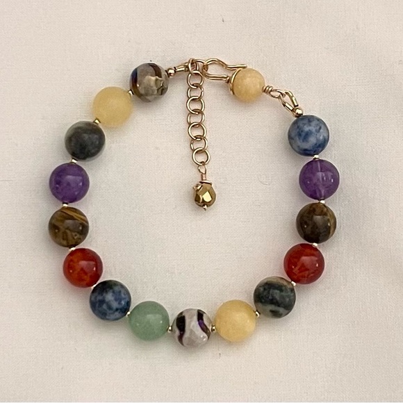 Gold Filled Multi Gemstone Bracelet - Picture 1 of 4